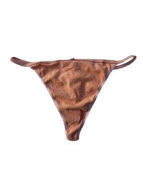 SKIMS Logo Pointelle Thong Ochre Women’s Size 3X Panty PN-THG-0192